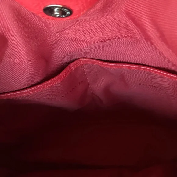 COACH Edie Refined Pebble Leather Lux Jasper Red Shoulder Bag - Picture 9 of 16